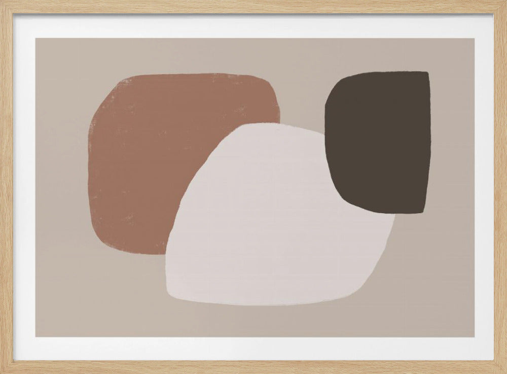 Geometric Shapes in Brown White and Black | Poster