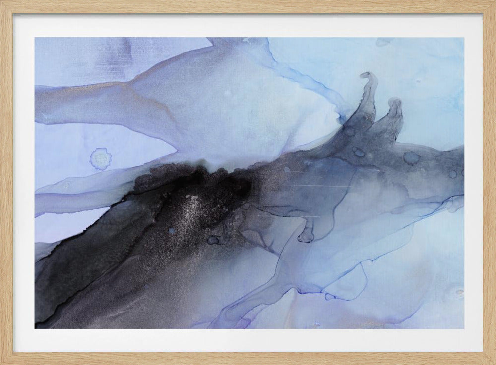 Fluid Blue and Black Ink Textures | Poster