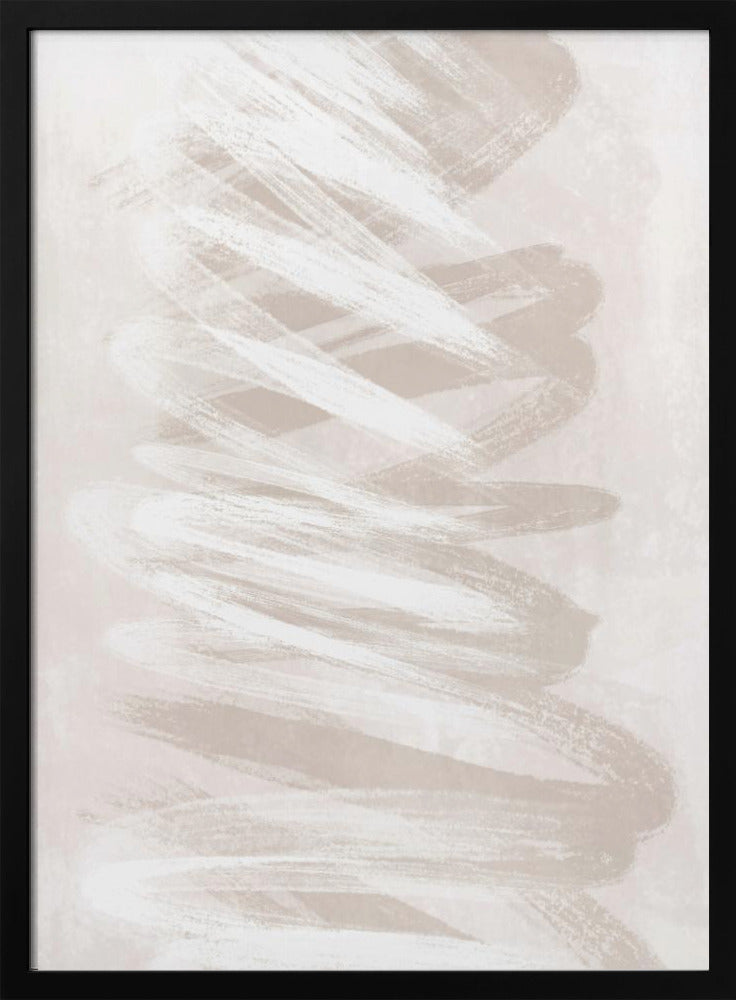 Abstract Art With Beige Waves | Poster