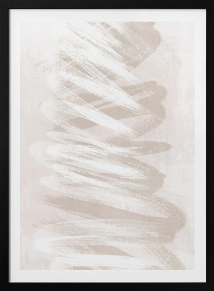 Abstract Art With Beige Waves | Poster