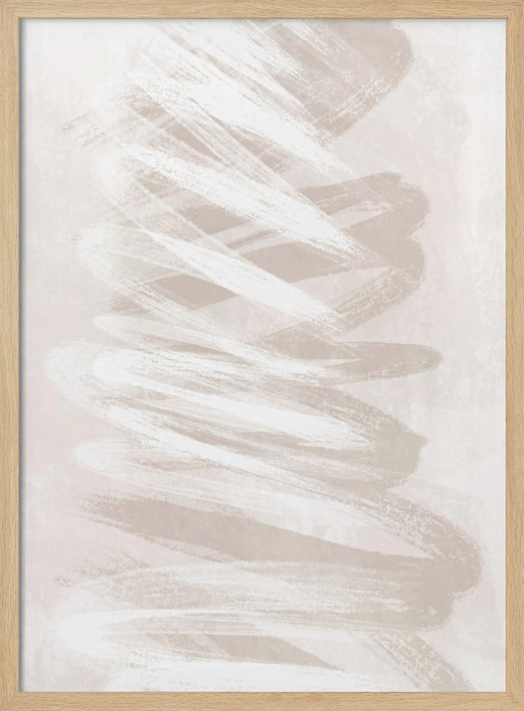 Abstract Art With Beige Waves | Poster