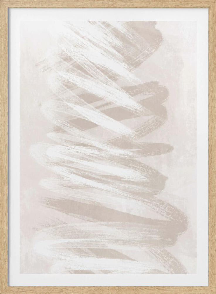Abstract Art With Beige Waves | Poster