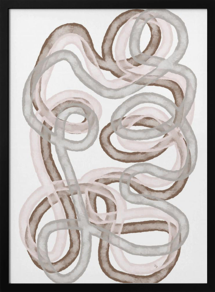 Abstract Intertwined Lines In Soft Earthy Tones | Poster