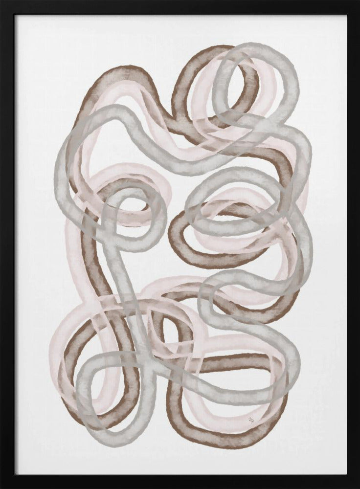 Abstract Intertwined Lines In Soft Earthy Tones | Poster