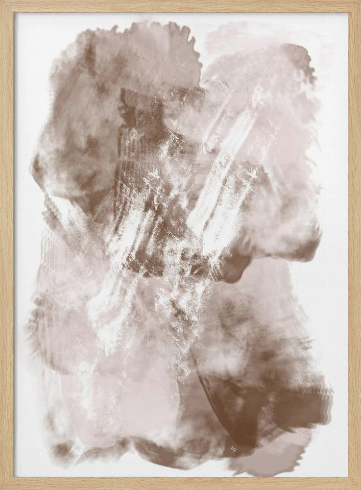 Abstract Artwork With Soft Beige And Brown Tones | Poster