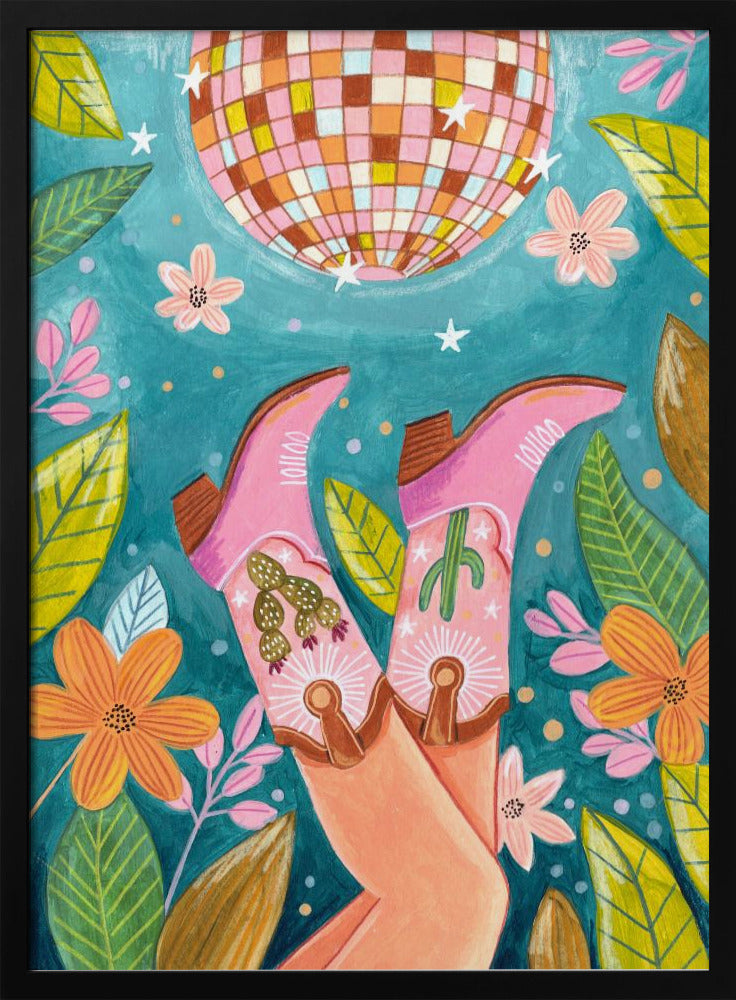 Cowboy boots and disco ball | Poster