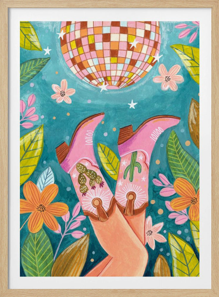 Cowboy boots and disco ball | Poster