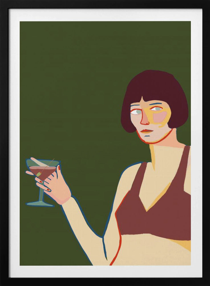 Lady with cocktail martini | Poster