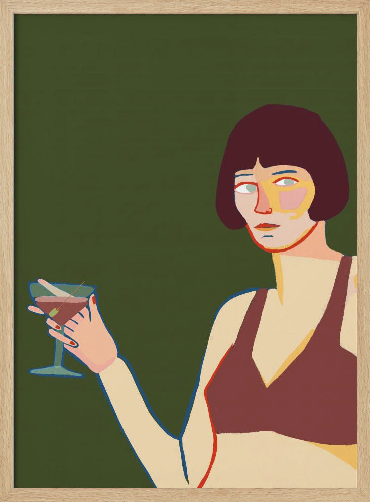 Lady with cocktail martini | Poster