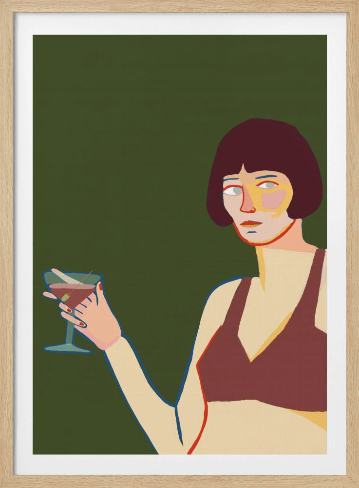 Lady with cocktail martini | Poster