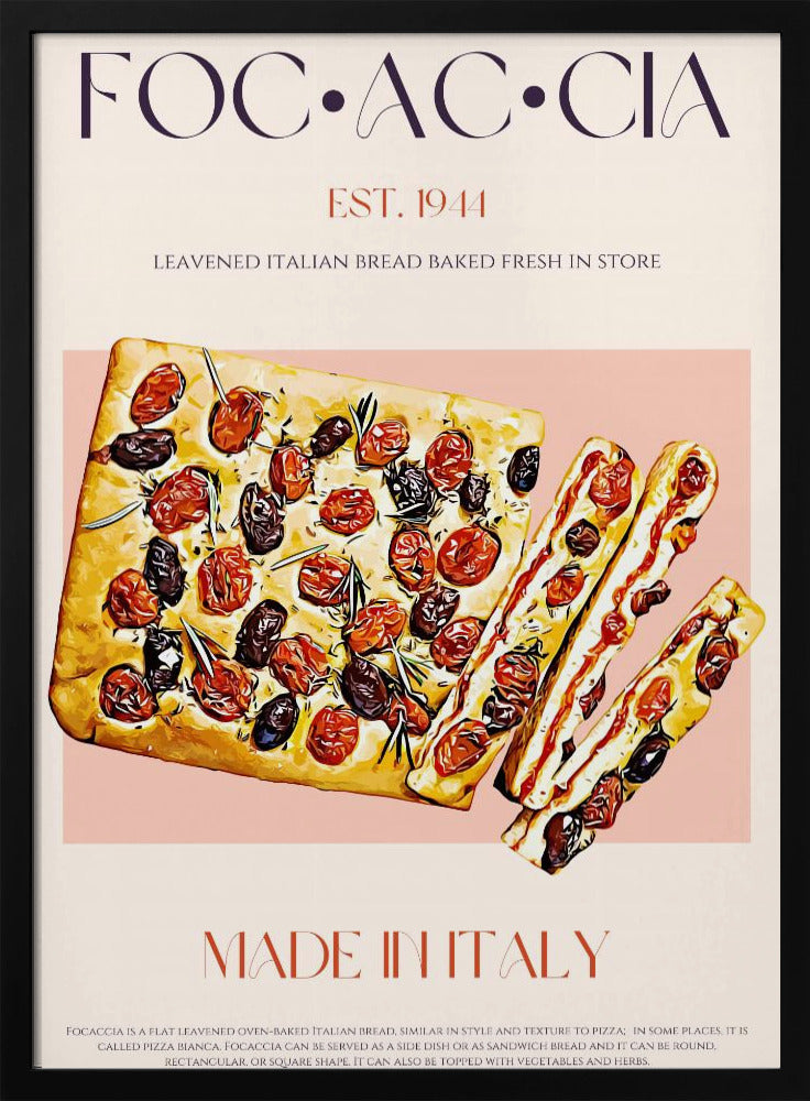 Italian Bread with Tomatoes and Olives | Poster