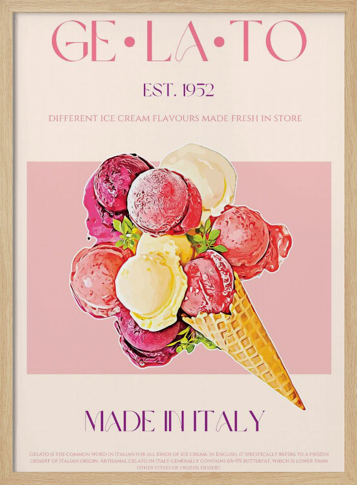 Vintage Style Gelato Poster | Poster