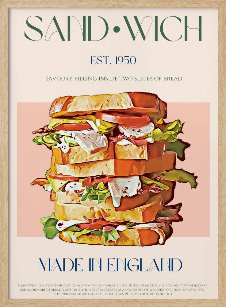 Classic Sandwich Made In England | Poster