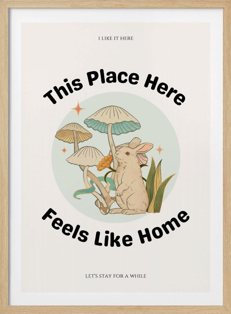 Rabbit Among Mushrooms With The Phrase | Poster