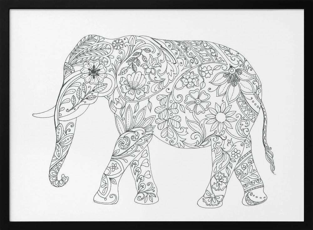 Floral Elephant | Poster