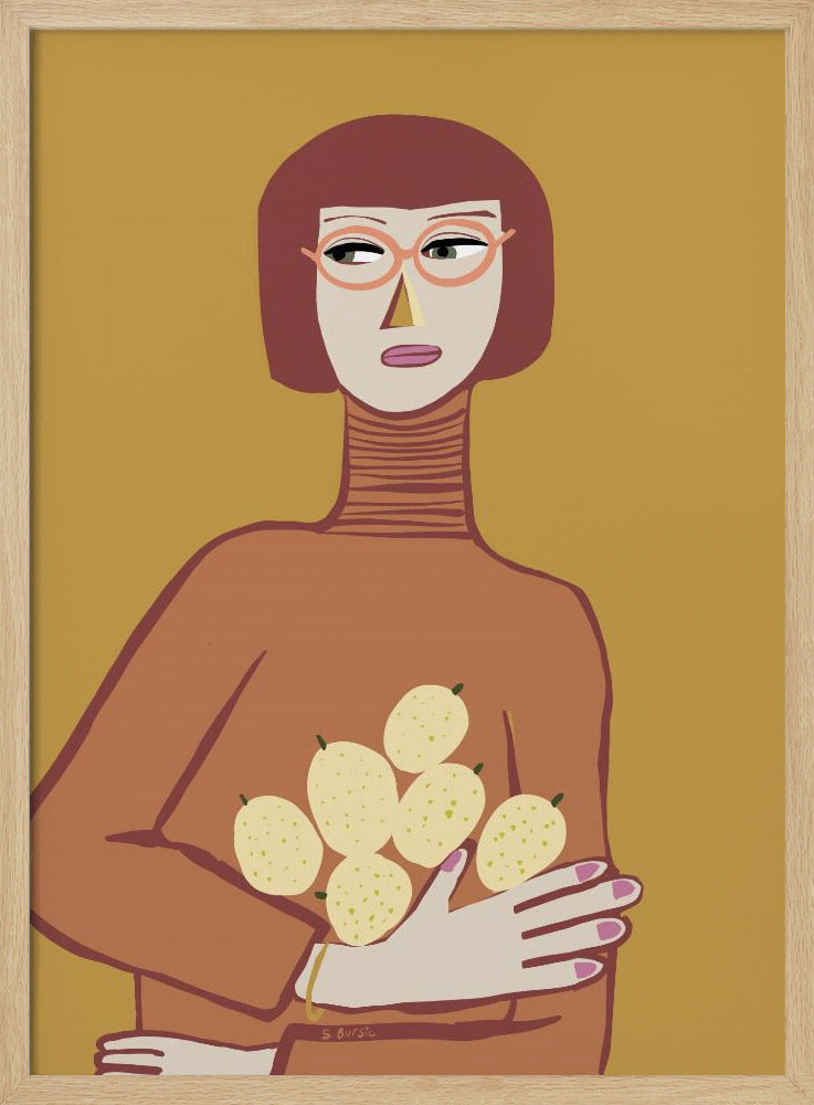 Lady with lemons | Poster