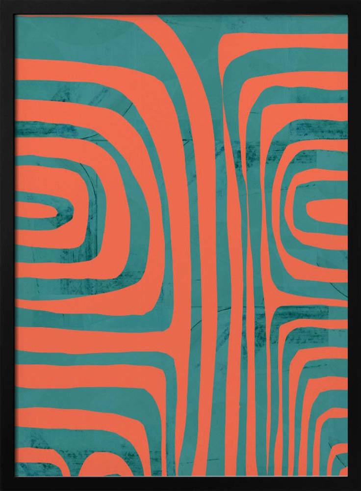 Turquoise &amp; Coral Abstraction 2 | Poster