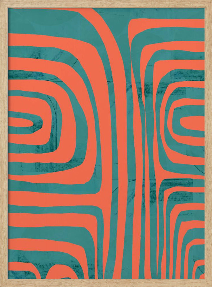 Turquoise &amp; Coral Abstraction 2 | Poster