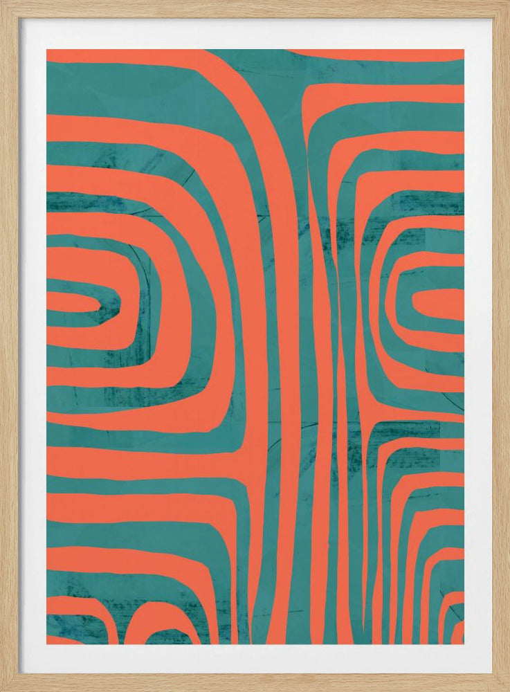 Turquoise &amp; Coral Abstraction 2 | Poster