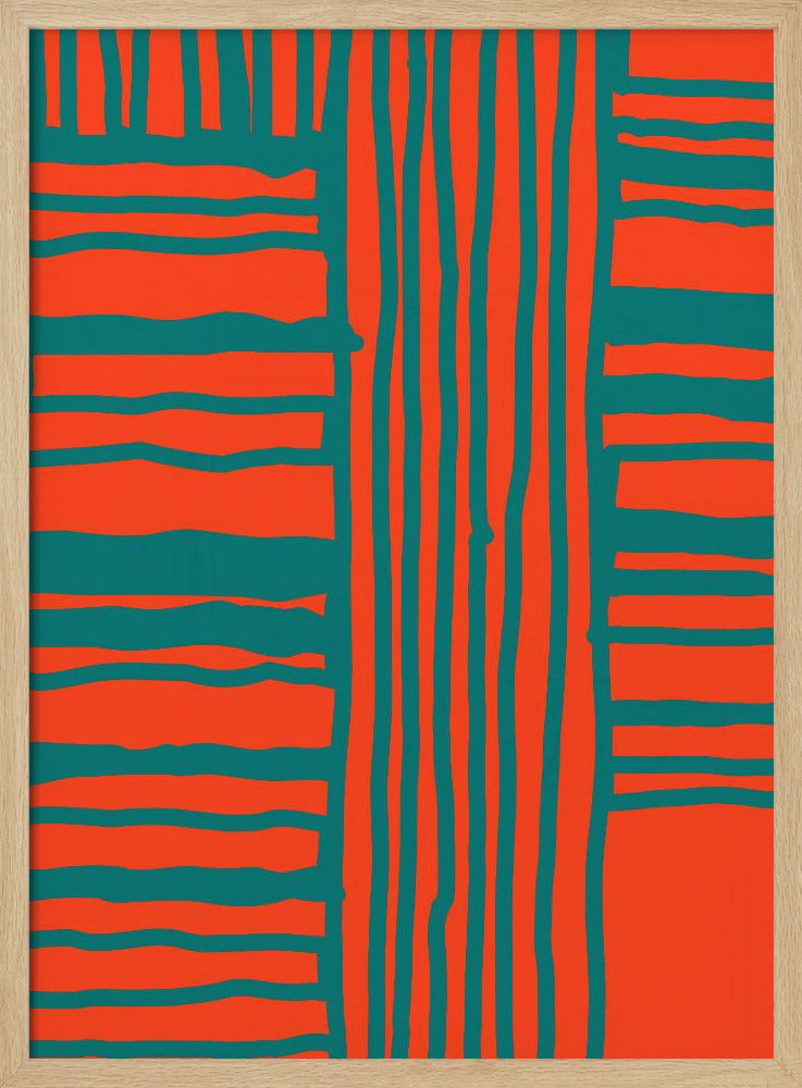 Turquoise &amp; Coral Abstraction 4 | Poster