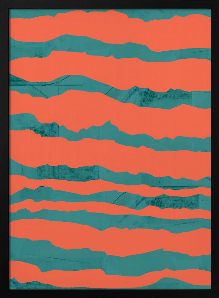 Turquoise &amp; Coral Abstraction 3 | Poster