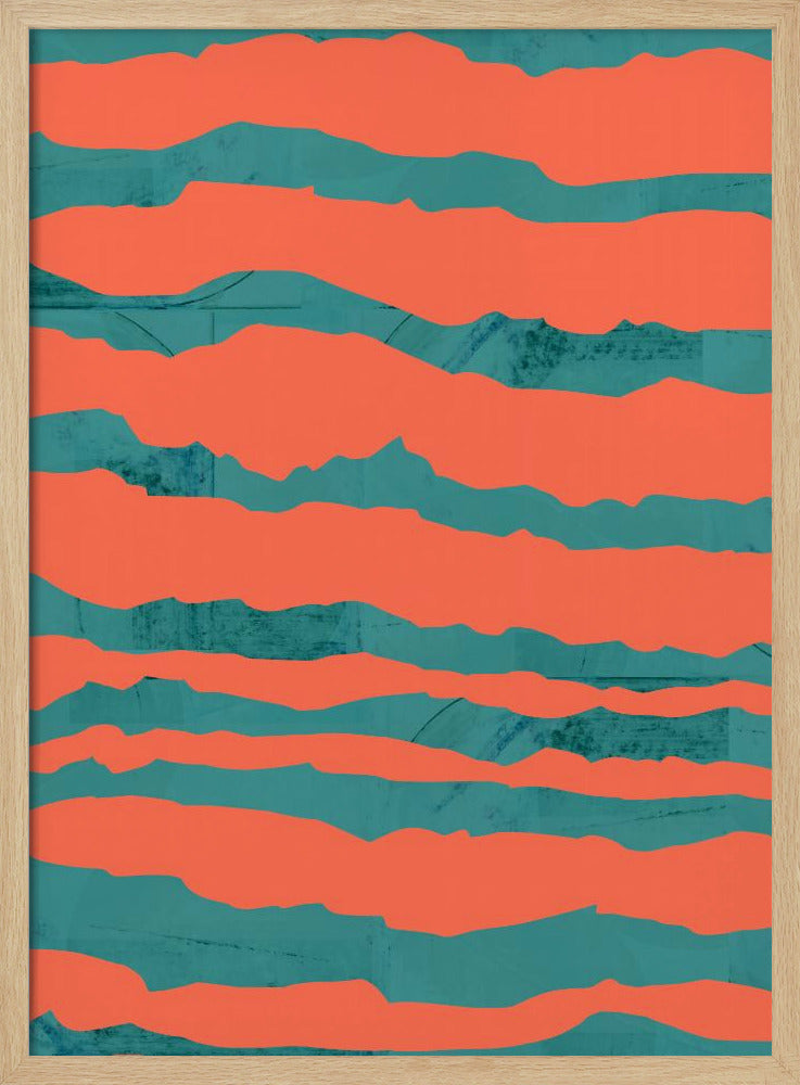 Turquoise &amp; Coral Abstraction 3 | Poster