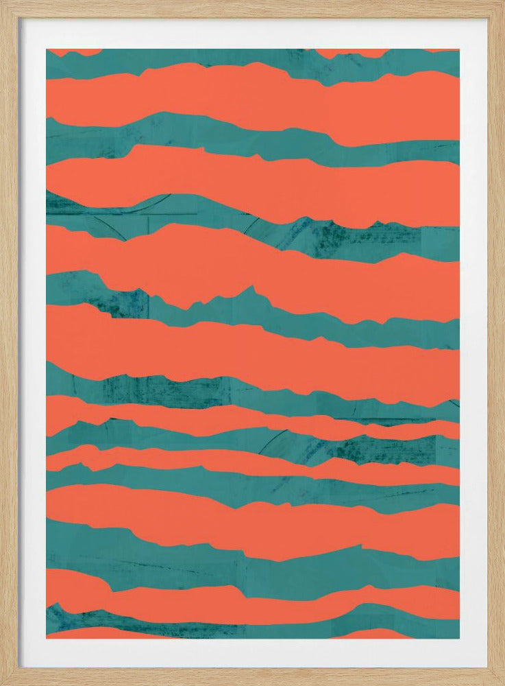 Turquoise &amp; Coral Abstraction 3 | Poster