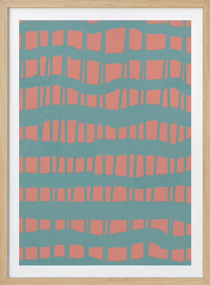 Turquoise &amp; Coral Abstraction 5 | Poster
