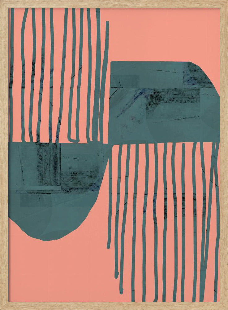 Turquoise &amp; Coral Abstraction 6 | Poster