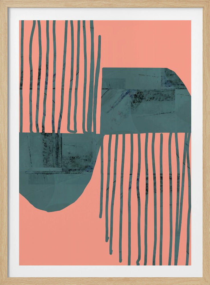 Turquoise &amp; Coral Abstraction 6 | Poster