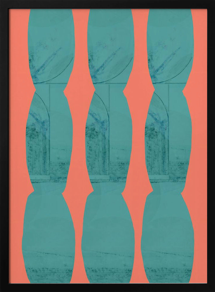 Turquoise &amp; Coral Abstraction 7 | Poster