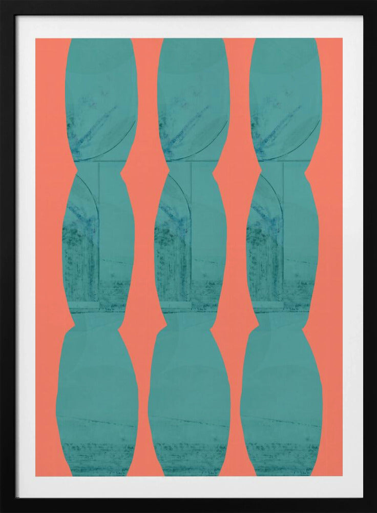 Turquoise &amp; Coral Abstraction 7 | Poster