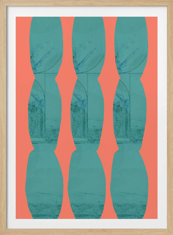 Turquoise &amp; Coral Abstraction 7 | Poster