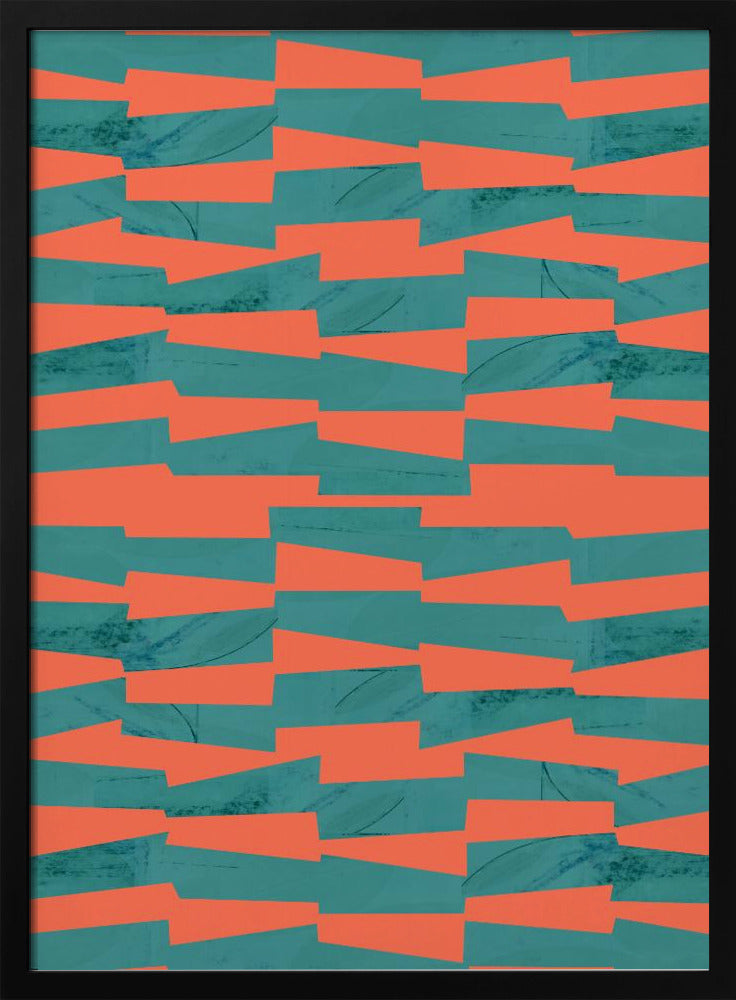 Turquoise &amp; Coral Abstraction 9 | Poster