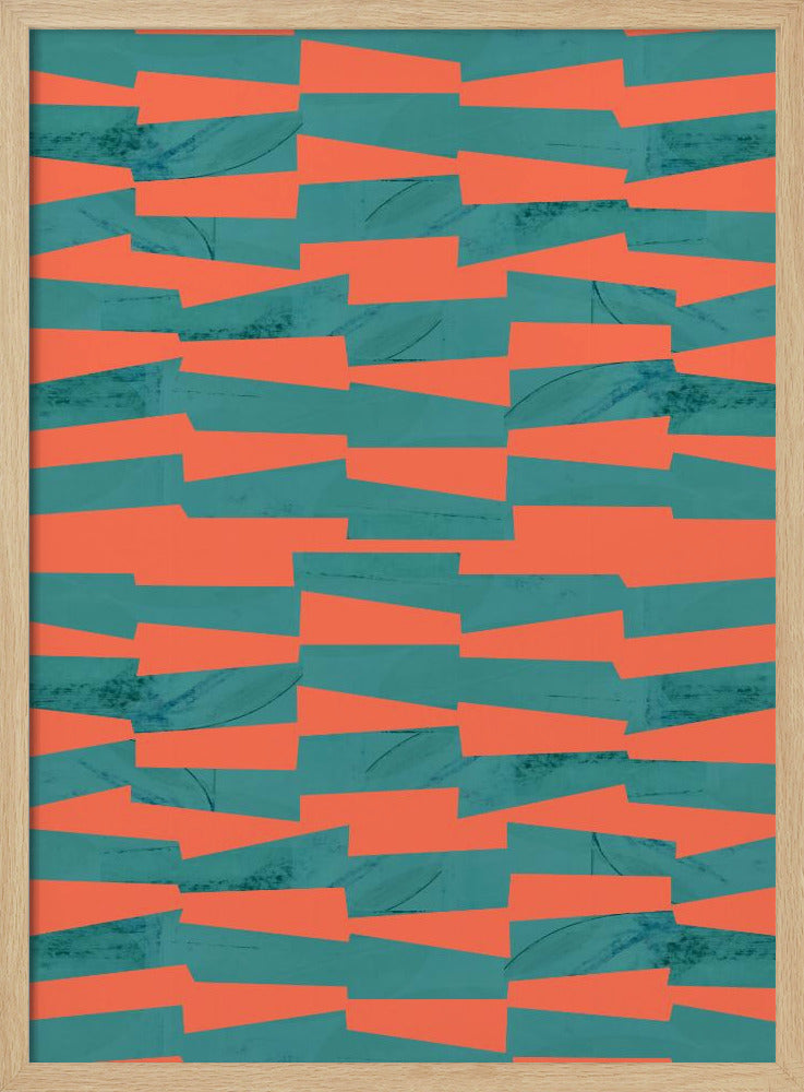 Turquoise &amp; Coral Abstraction 9 | Poster