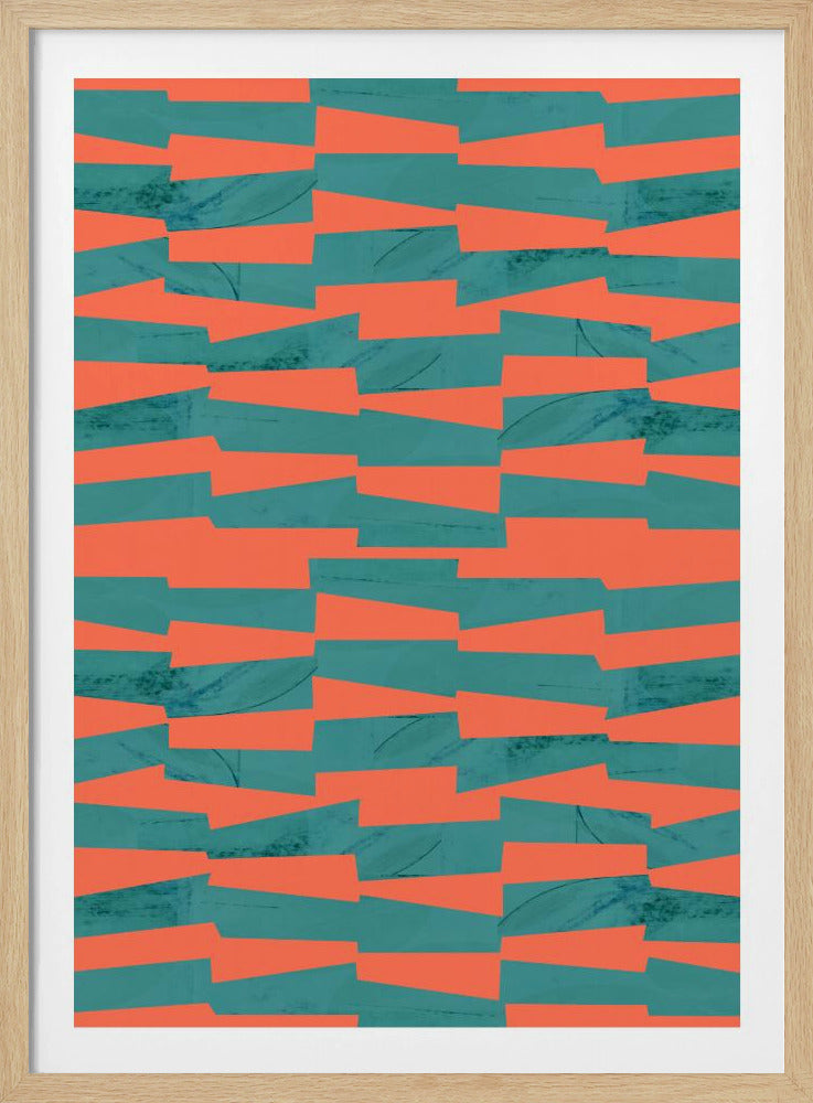 Turquoise &amp; Coral Abstraction 9 | Poster