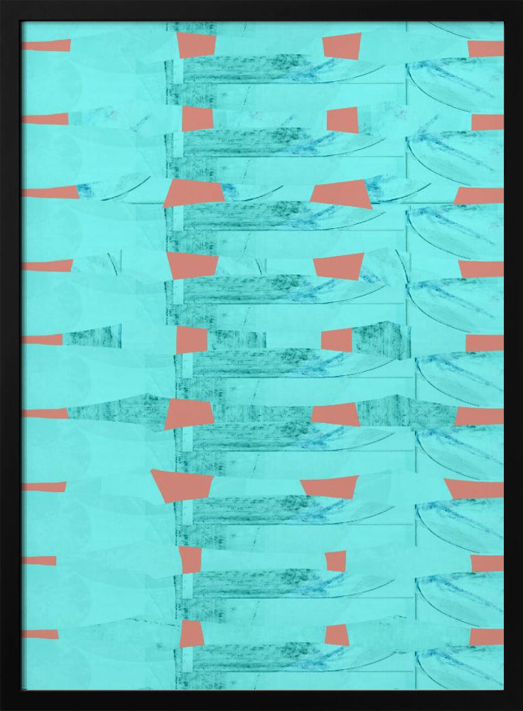 Turquoise &amp; Coral Abstraction 8 | Poster