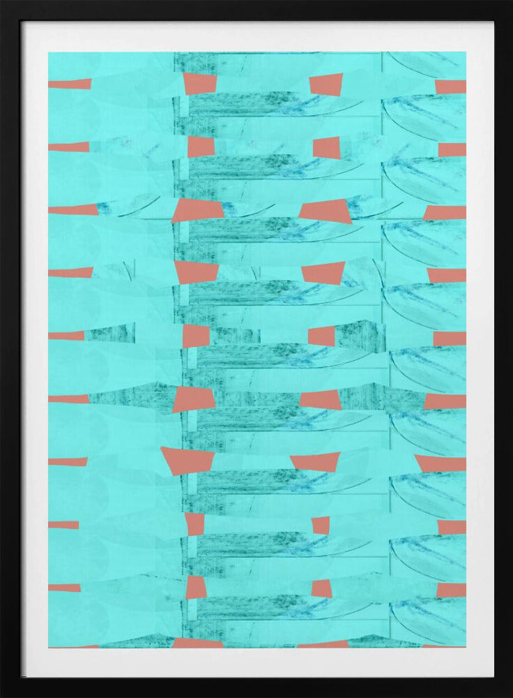 Turquoise &amp; Coral Abstraction 8 | Poster