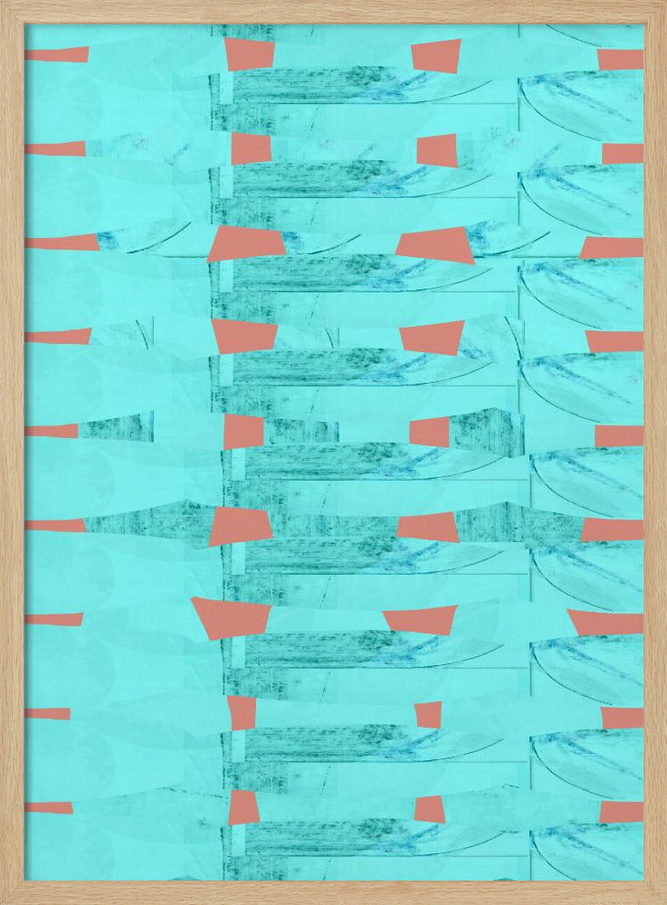 Turquoise &amp; Coral Abstraction 8 | Poster