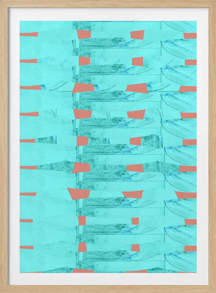 Turquoise &amp; Coral Abstraction 8 | Poster