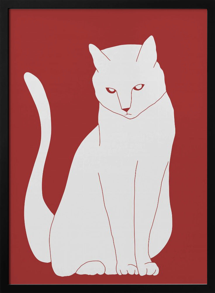 White and red cat | Poster