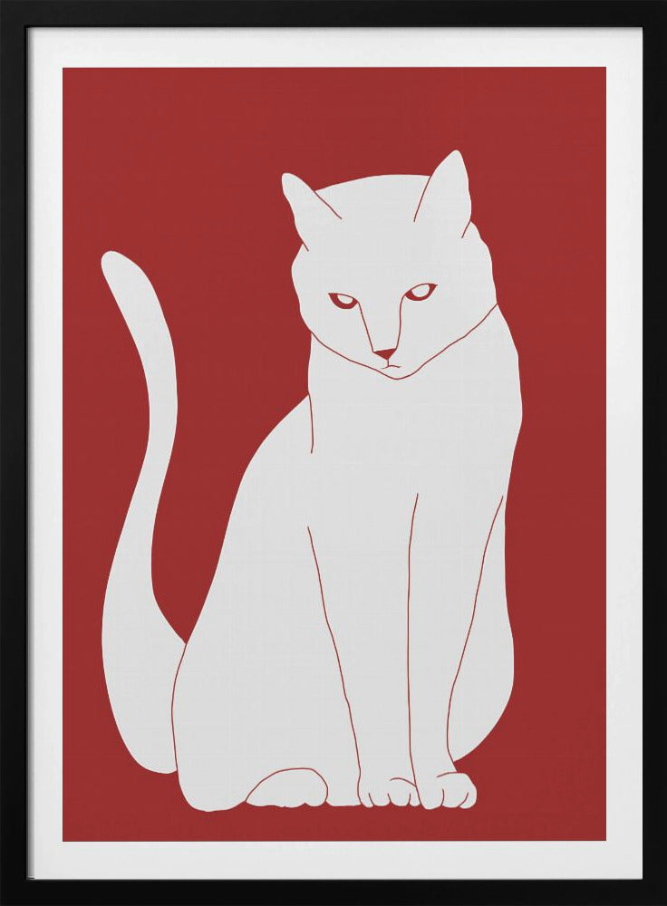 White and red cat | Poster