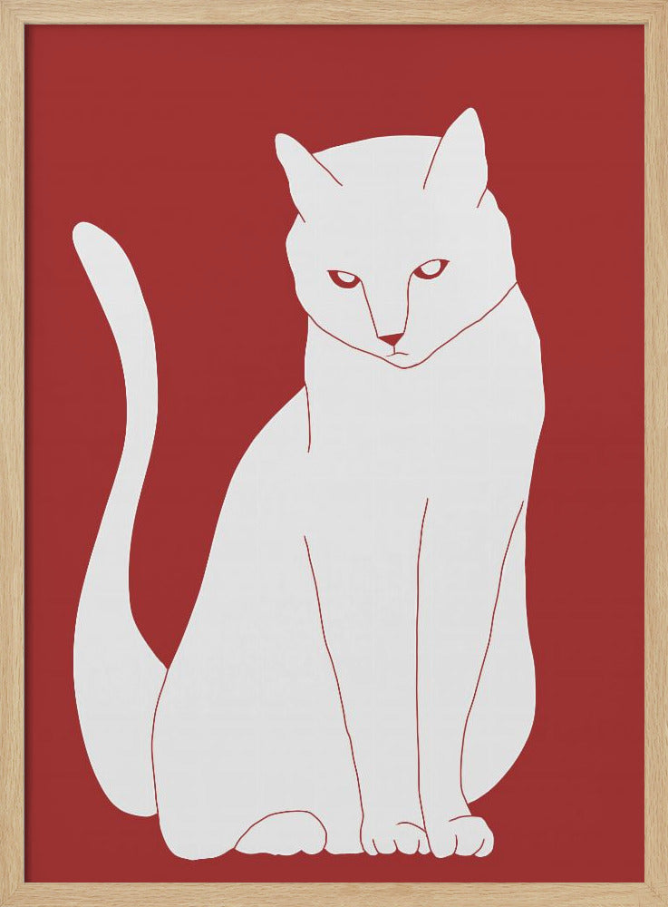 White and red cat | Poster