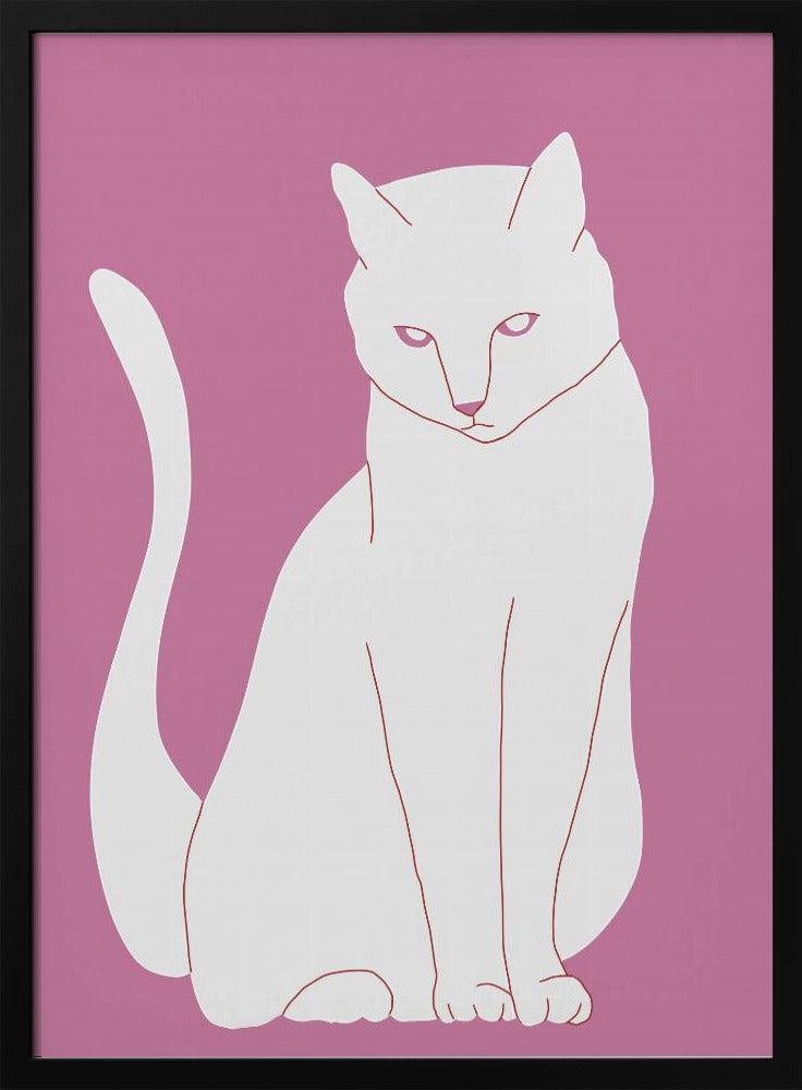 White and pink cat | Poster