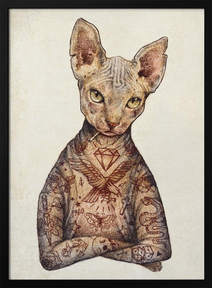 Stylish Tattoo Cat | Poster