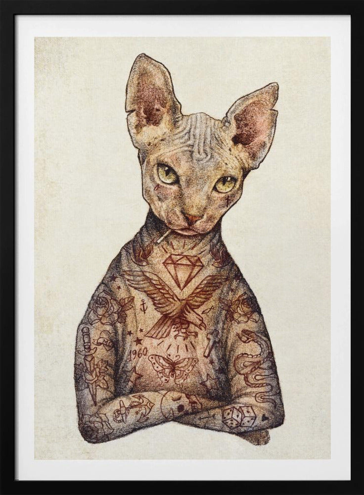 Stylish Tattoo Cat | Poster
