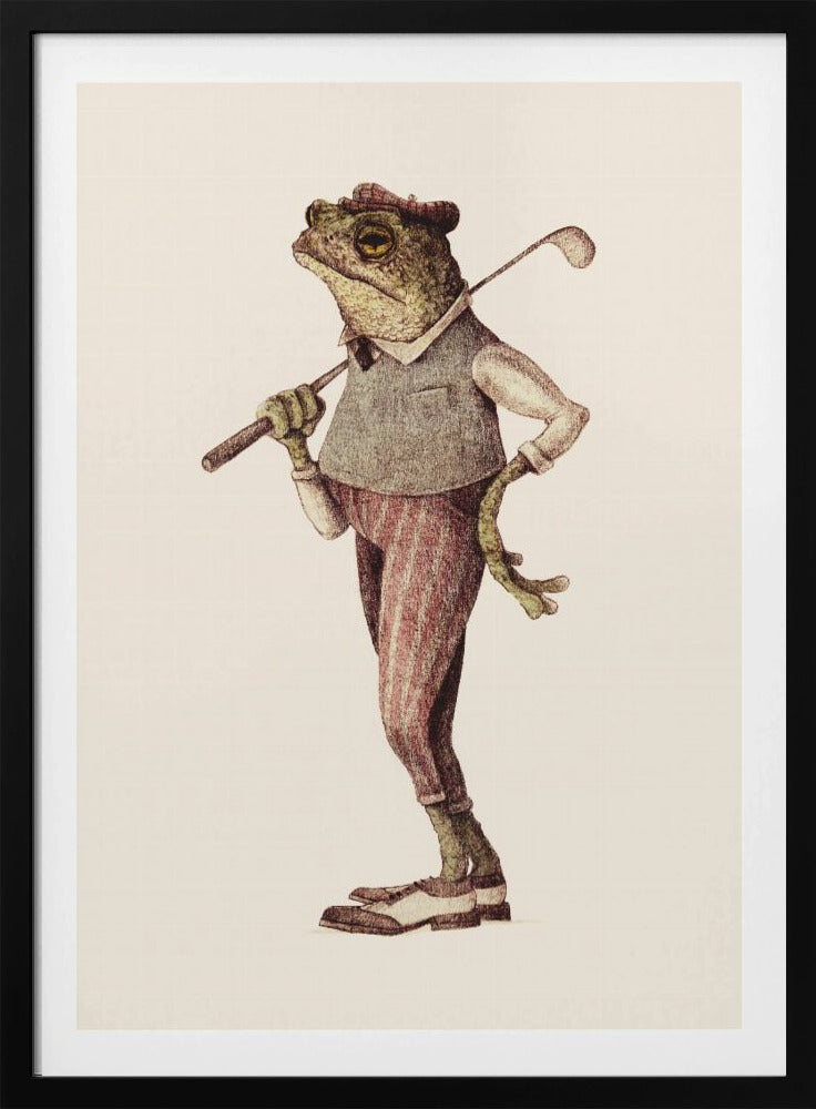 Frog In Vintage Golf Attire | Poster