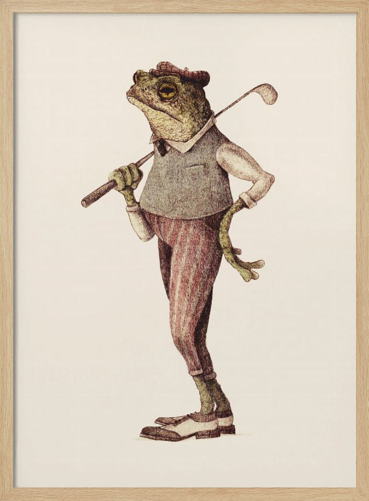 Frog In Vintage Golf Attire | Poster