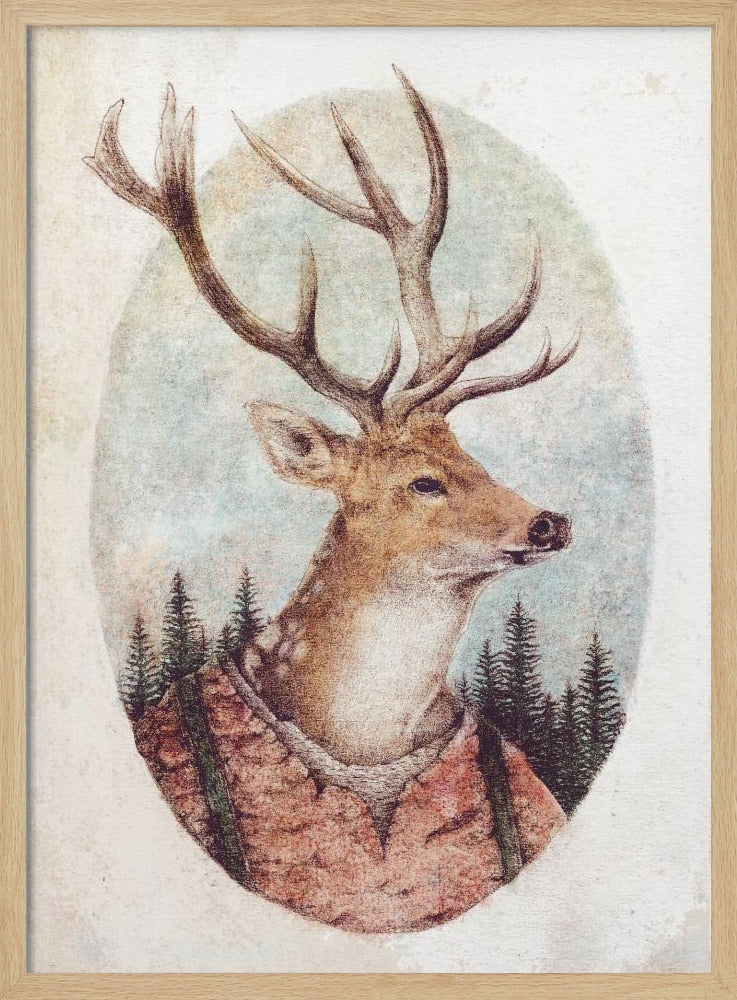 Deer In A Rustic Outfit | Poster