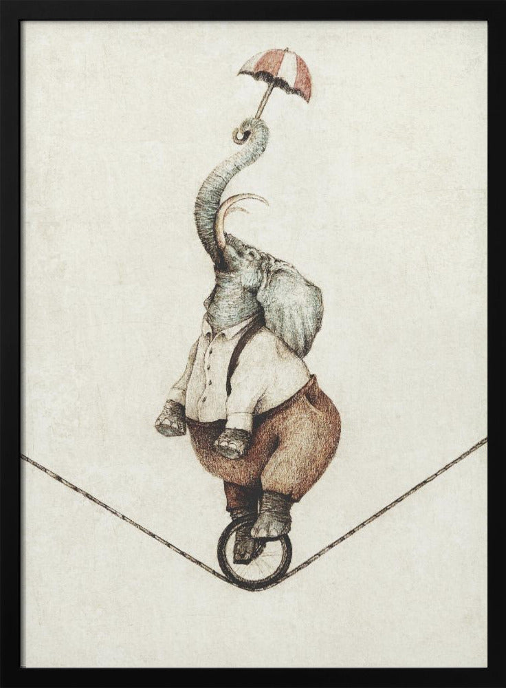 Unicycle While Holding An Umbrella | Poster